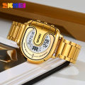SKMEI Genuine Men's Electric Watch Life Waterproof Stainless Steel Watch Clock EL Luminous Countdown Double Time 2298.