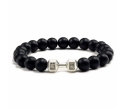 Black Stone Dumbbell Bracelet Men - Bracelet For Men.