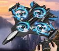 Remote Control Aircraft Four-Axis Drop-Resistant Remote Control Drone Colorful Lights Children's Remote Control Gliding Fighter Toy.