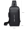 Men'S Anti-Theft Crossbody Multifunction Patent Leather Chest Bag Men Waterproof Men Crossbody Bag Male Usb Charging Chest Bag Pack - Cross Body Bag.