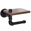 Nax Rustic Industrial Toilet Paper Roll Holderpipe Floating Holder For Home/Bathroomwall Mounted Shelfb.