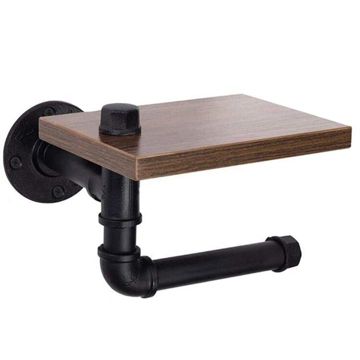 Nax Rustic Industrial Toilet Paper Roll Holderpipe Floating Holder For Home/Bathroomwall Mounted Shelfb