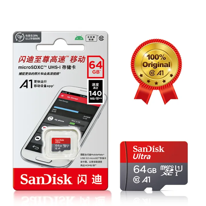 100%25%20SanDisk%20Micro%20SD%20Card%20128gb%20Class%2010%2032gb%20256gb%20Memory%20Card%2064gb%20512gb%20A1%20cartao%20de%20memoria%20for%20Smartphone/Tablet%20-%20Image%203