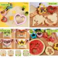 Fruit Vegetable Cutters for Children Kids Food Cookie Sandwich Mold Maker With Shapes Toast Bread Mould Set Kitchen Bento Tools.