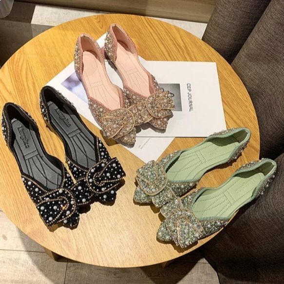 Single%20shoes%20female%202023%20new%20women's%20shoes%20summer%20Korean%20version%20of%20the%20pointed%20shallow%20mouth%20hollow%20flat%20shoes%20women's%20bow%20soy%20beans%20-%20Image%202