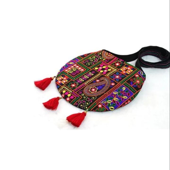 Cotton Jaipuri Handmade Multicolor Printed Hand Bag For Women
