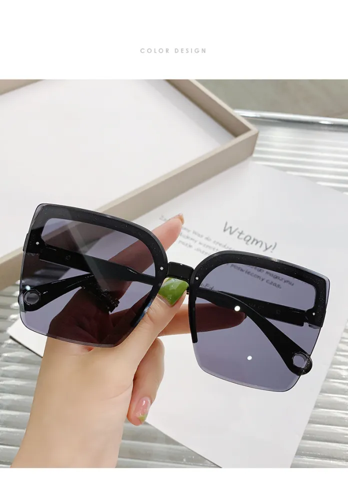 KAMMPT Oversized Sunglasses Man Woman Fashion Rimless Vintage