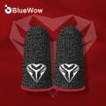 [Sliver+Carbon Fiber] BlueWow 28-Pin Fingersleeves for Gaming Finger Sleeve Thumb Gloves for Gaming Mobile Game Finger Gloves for Gaming Sweatproof Anti-slip Touch Screen Finger Sleeve Breathable Gaming Fingertip Cover For Gamer YKX-28. 