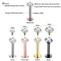 Starose 4pcs 2~5mm Rainbow Gem Nose Ring Labret Lip Piercing Kit Nostril Piercing Helix Studs Tragus Earrings Ear Piercing Oreja.