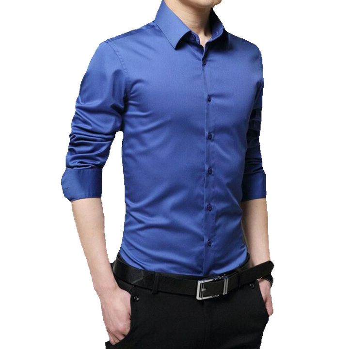 Slim%20Fit%20blue%20Cotton%20Long%20Sleeve%20Formal%20Shirt%20For%20Men%20-%20Image%203