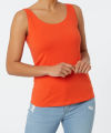 Women's Cotton Stretch Round Neck Solid Color Tank Top From Levin. 