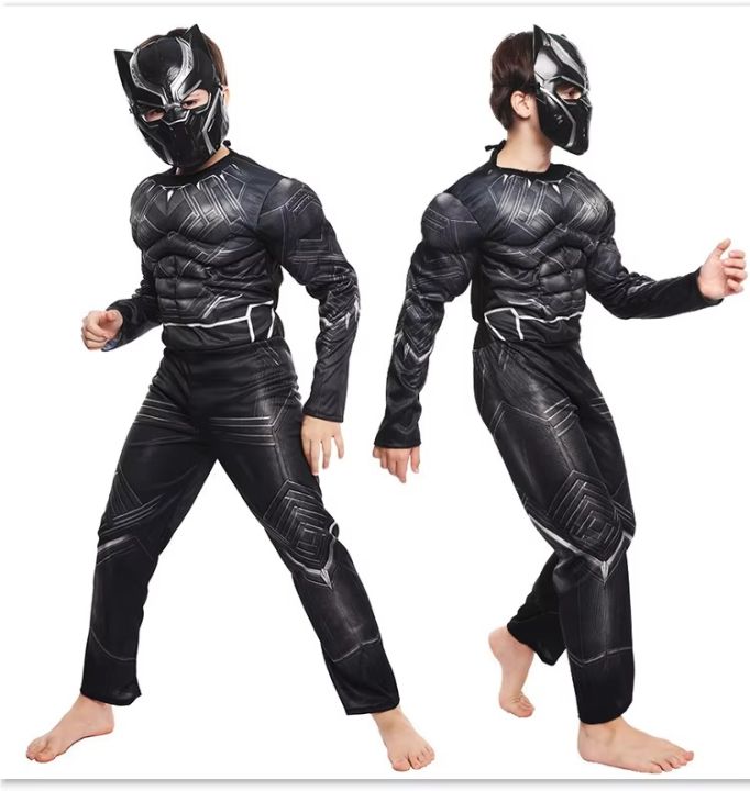 Black Panther Costume Cosplay Avengers Mask Children's Ball Party One-Piece Tights Festival Dress up