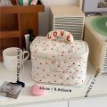 YANZAI Cute Quilting Cotton Makeup Bag Women Zipper Cosmetic Organizer Female Handbag Box Cloth Portable Toiletry Case for Girls. 