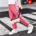 Children Trousers For Boys Girls Cotton Linen Elastic Waist Solid Color Summer Mosquito Pants Kids Clothing Long Pants 100-160cm. 
