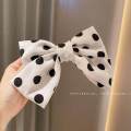 1 Pc Trendy Big Polka Dot/ Large Ball Printed 2 Layer Hair Band For Girls Simple Stylish - Bowknots Hair Clip for Women New Collection Hairpin Hair Accessories For Summer Style Women - Hair Band.