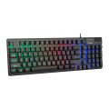 Rapoo V50S-98 Backlit Gaming Keyboard - 19-key conflict-free design for smooth gaming - Switchable arrow keys and WASD for flexible control - Dedicated volume wheel and Fn multimedia hotkeys - Spill-resistant with adjustable backlight and Windows lock.