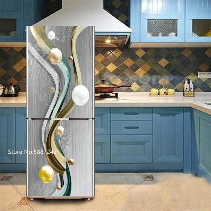 Art%20Lines%20Marble%20Fridge%20Stickers%20Vinyl%20Self-adhesive%20Refrigerator%20Wallpaper%20Flower%20Freezer%20Film%20Wrap%20Decor%20Poster%20Mural%20Decal%203d%20-%20Image%203
