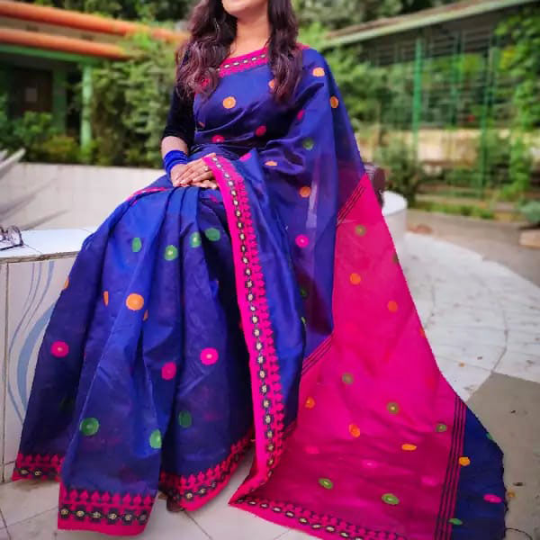 Traditional%20Handloom%20Half%20Silk%20Ball%20Moni%20Jamdani%20Saree%20For%20Women%20-%20Image%202