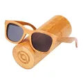 Retro Bamboo Sunglasses Wooden Bamboo Glasses Men Women Brand Designer Fashion Square Wood Sun Male Faux Wood Glasses Unisex. 