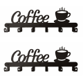 2X Coffee Mug Holder Wall Mounted,Coffee Bar Decor Sign,Coffee Cup Rack Holds,Coffee Sign Mug Hanger,Coffee Mug Rack. 