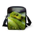 3D Snake Printing Small Messenger Bags For Boys Girls Single Crossbody Bag For Man Woman Portable Travel Casual Mini Bags. 
