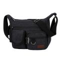 Men Small Shoulder Bag Canvas Crossbody Bag Casual Sports Zipper Canvas Bag. 