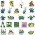 50pcs Disney Green Monster Alien Stickers Funny Cartoon Graffiti Decals For Kids Laptop Luggage Scrapbook Bottle Sticker. 