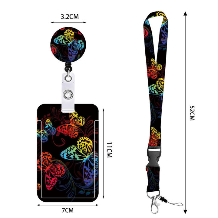 Easy-open%20buttons%20ID%20card%20holder%20Convenient%20Butterfly%20Plastic%20material%20Office%20supplies%20Neck%20strap%20lanyard%20Double-sided%20print%20School%20supplies%20for%20Office%20professionals%20Students%20Trade%20shows%20Conferences%20-%20Image%202