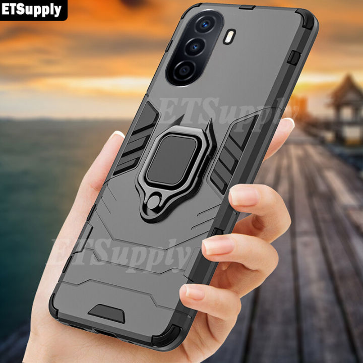 Luxury Armor Ring Case for Huawei Nova Y71 Y70 Case Magnetic Anti-Fall Soft Shockproof Full Back Cover Housing for Huawei Huawei Nova Y70 Y71 Casing HP