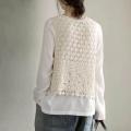 Knitted Hollow Vest Retro Knitted Crochet Sleeveless Women's Summer Vest Stylish Open Stitch Cardigan for Daily Outwear Loose.