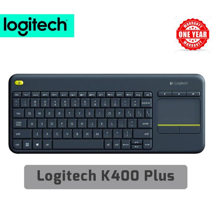 Logitech K400 Plus Wireless Livingroom Keyboard with Touchpad for Home Theatre PC Connected to