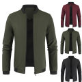 2023 Spring New Men's Stand Collar Solid Color Jacket Casual Short Men's Youth Jacket.