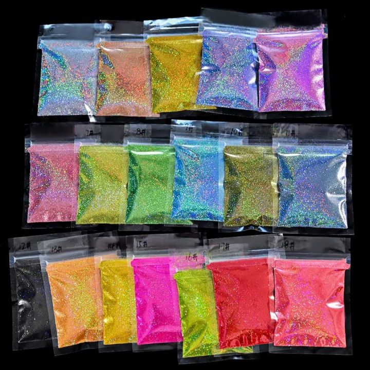 5G Holographic Gold Silver Nail Art Glitter Powder Sparkly Laser Chrome Pigment Dust Nail Supplies Gel Polish Bulk Fine Glitter
