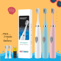 Electric Toothbrush for Men and Women Adult Non-Rechargeable Soft Fur Full-Automatic Waterproof Coupl lightweight easy to grips. 