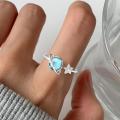 Fidget Rotating Ring Moonstone Star Moon Rhinestone Spinner Ring Adjustable Open Anxiety Stress Relief Ring Gifts For Women Men. 