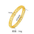 Chinese wind sand gold hollow buckle bracelet back pattern ancient craft men's and women's gold-plated Douyin live wholesale. 