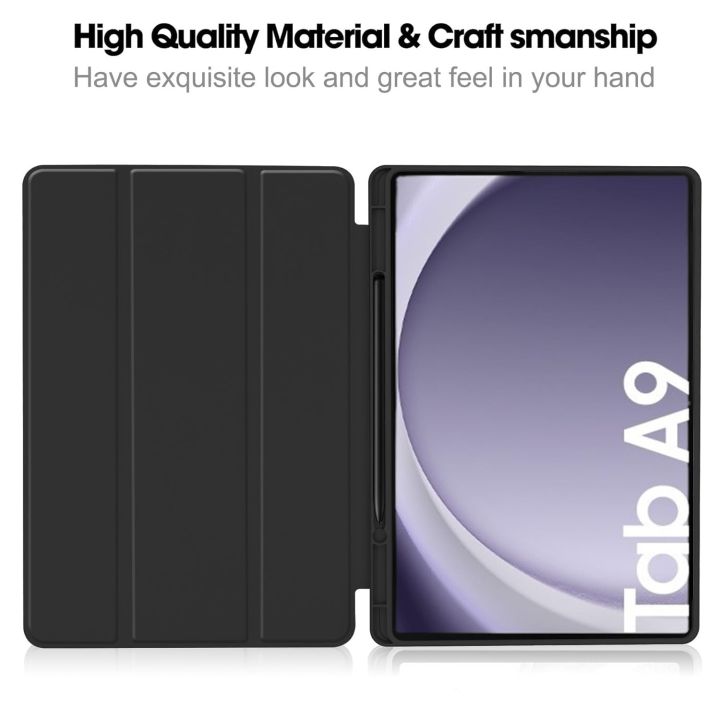 Premium%20Cover%20for%20Samsung%20Galaxy%20Tab%20A9%208.7"%20case%20Soft%20Flexible%20Flip%20Case%20Cover%20with%20S%20Pen%20Holder%20for%20Samsung%20Galaxy%20Tab%20A9%208.7%20inch%20with%20Auto%20Sleep%20Wake%20Recoil%20Series%20(Black)%20-%20Image%206