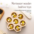 Wooden Montessori Baby Bee Sorting Toys Honeycomb Sorting Sensory Toys for Children Educational Hexagon Box Counting Puzzle Toys.