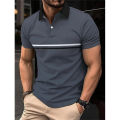 2024 New Men's Polo Shirt Stripes Short Sleeve T-Shirts Casual Business Button Top Tees Summer Polo Shirts High Quality Clothes. 