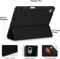 Premium Flip Case for Apple iPad Air 11-inch M3/M2 (2025/2024), iPad Air 5th/4th Generation (2022/2020) 10.9-inch with Pencil Holder, Trifold Stand with Soft TPU Back Cover, Auto Sleep/Wake,Black,Navy Blue. 