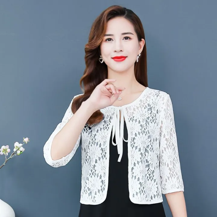 2023Spring%20Summer%20Coat%20Shawl%20Lace%20Women's%20Loose%20Slimming%20Large%20Size%20Cardigan%20Hollow%20out%20Sun-Proof%20All-Matching%20Coat%20Top%20-%20Image%208