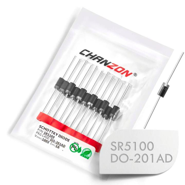 【Mary DAI Store】(20 Pcs) SR5100 (SB5100) Barrier Rectifier 5A 100V DO-201AD (DO-27) Axial 5 Amp Volt SR 5100