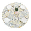 Round table tablecloth waterproof and oil-proof non-wash, anti-scald plastic household hotel round tablecloth PVC round tablecloth cover. 