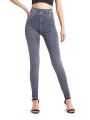 CUHAKCI Women Grey Jeans Workout Yoga Leggings Seamless Soft Jeggings Women's Imitation High Elastic Denim Pencil Pants.