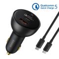 Baseus 160W Car Charger QC 5.0 Fast Quick Charging PPS PD3.0 USB Type C Car Phone Charge For iPhone 13 14 15 Pro Laptops Tablets.