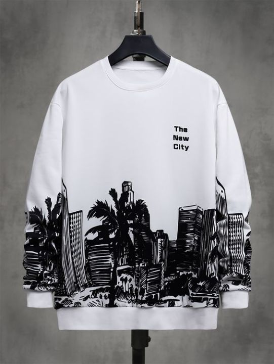 white color Full Sleeve t-shirt for Men - winter Collection