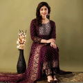 Unstitched Cotton Afsan and Screen Print 3-Piece Multicolor Suit for Women All Season.