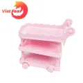 Model Food Cart Mini Kitchen Cart Toy Realistic Details Smooth Surface Turning Wheels Perfect Dollhouse Accessory Realistic Model of A Food Cart. 