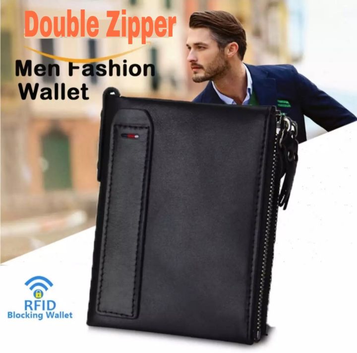 Black%20100%25%20Cow%20Leather%20Card%20Holder%20and%20Two%20Zipper%20Pockets%20Wallet%20for%20Men%20-%20wallet%20for%20men%20-%20Image%203