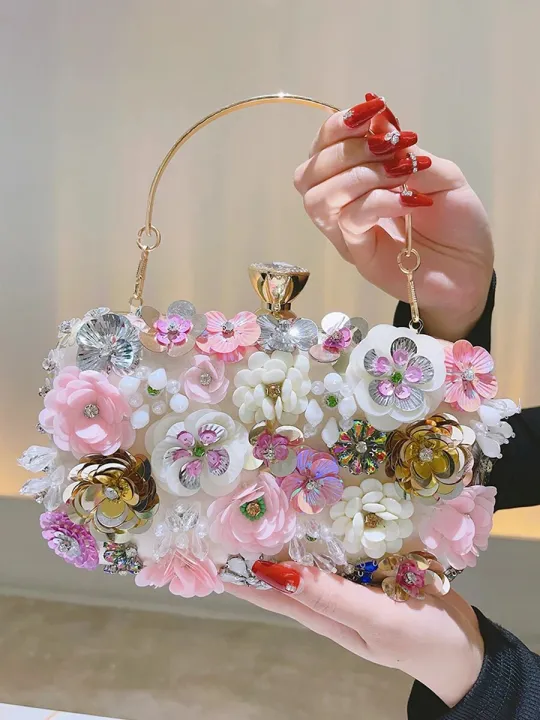 3D%20Beaded%20Flower%20Evening%20Bag,%20Elegant%20Box%20Clutch%20Purse,%20Women's%20Wedding%20Handbags%20For%20Party%20Prom%20-%20Image%202